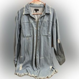 Distressed, pretty little things denim shirt